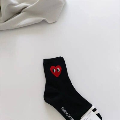 New socks female Korean version black and white stripes polk