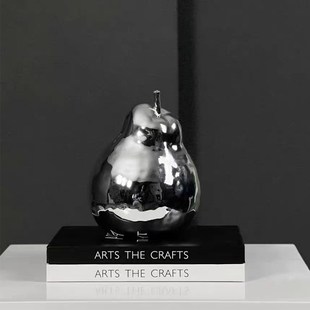 中古艺术摆件梨子样板间客厅桌面摆件玄关创意家居装 饰茶几工艺品