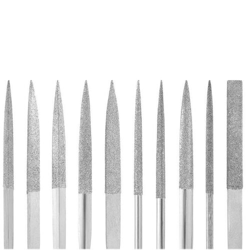 10Pcs Diamond Needle File Set 3x140mm Mini Needle File Kit F