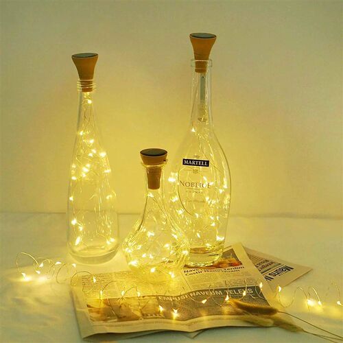 Solar Wine Bottle Led String Fairy Light Lamp Garland Weddin