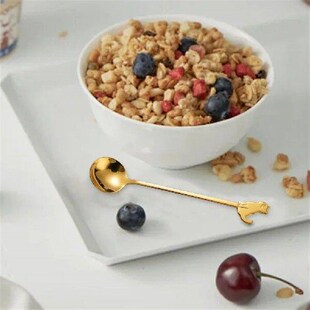 1-20PCS Creative Stainless Steel Spoons Cute Cat Coffee