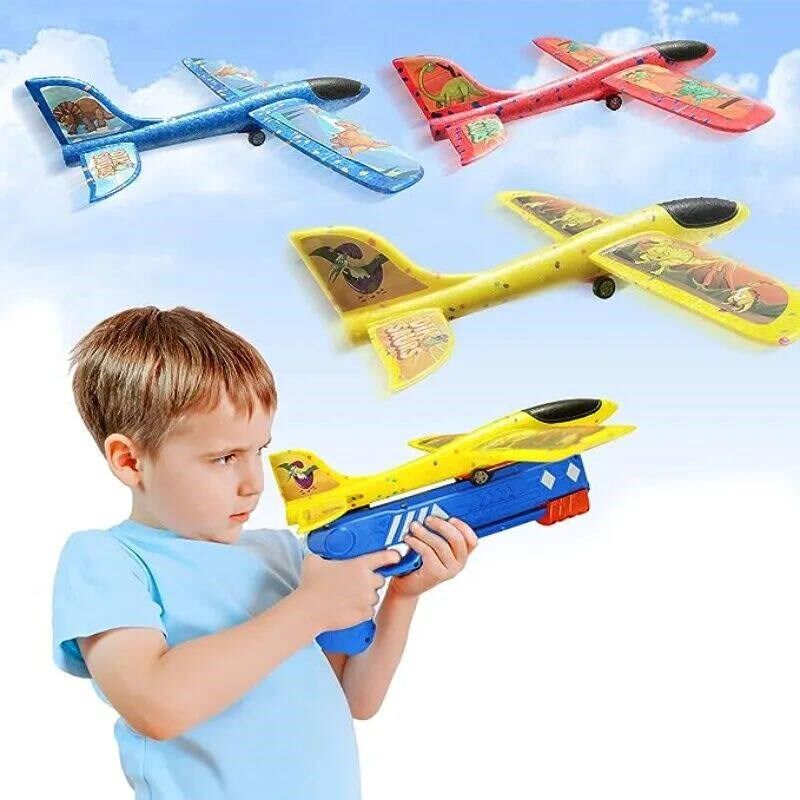 Kids Catapult Plane Toys Gun-style Launching Aircraft Gunner - 实物图