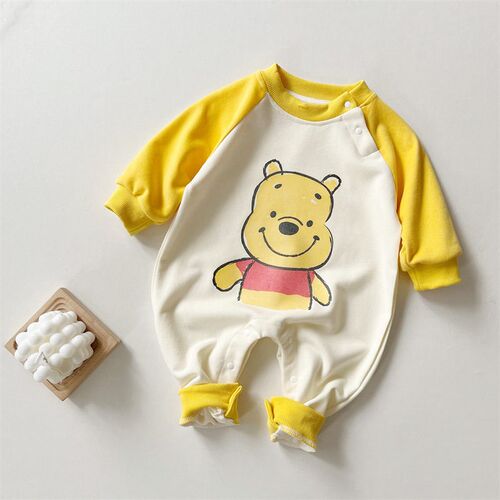 Cartoon Cotton Winnie  Bear Baby Clothes Boy Rompers Long Sl