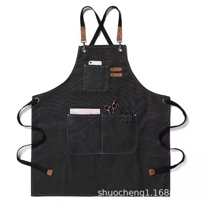 Waterproof and oil resistant canvas cotton apron, coffee