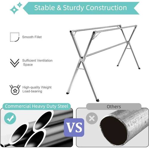 Clothes Drying Rack, 79 inch Heavy Duty Stainless Steel Laun