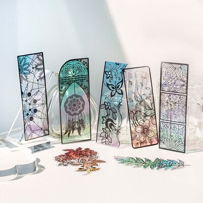 6 pcs/set Butterfly Feather Flower Dreamcatcher Bookmark PVC