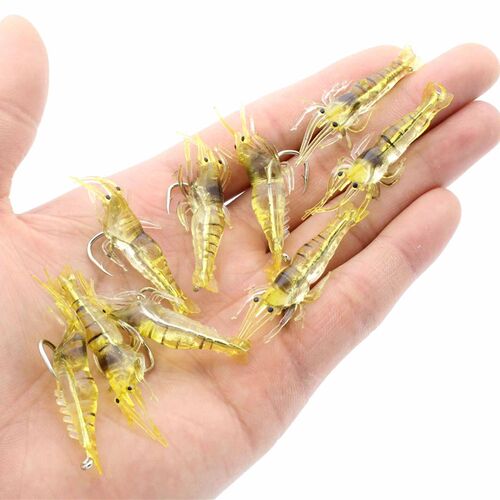 10PCS Isca Artificial Soft Shrimp Lure Worm For Fishing Bait