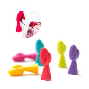 6/8/12Pcs Silicone Red Wine Glass Identification Marker Char