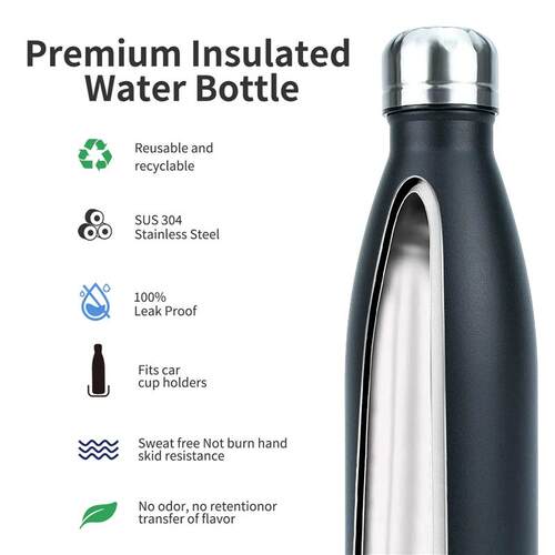 500ml Stainless Steel Water Bottle Insulated Vacuum Flask Do