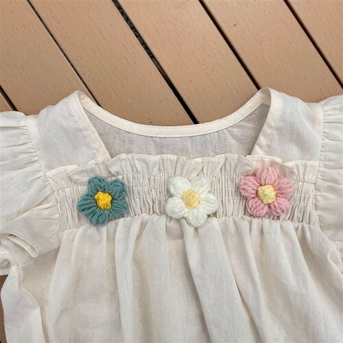 Summer Infant Girls Fashionable Thin Bodysuit Flutter Sleeve
