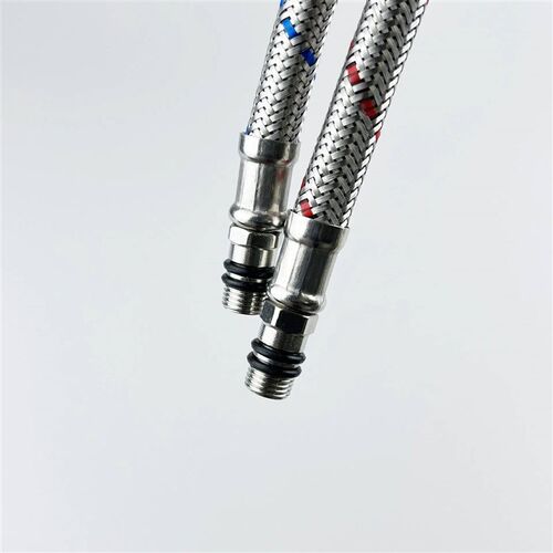 G1/2 60cm 1 Pair Stainless Steel Flexible Plumbing Pipes Col
