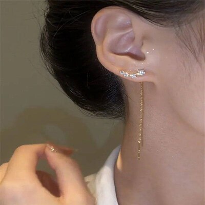 rendy Long Wire Tassel Thread Chain Climb Star Heart Beads P