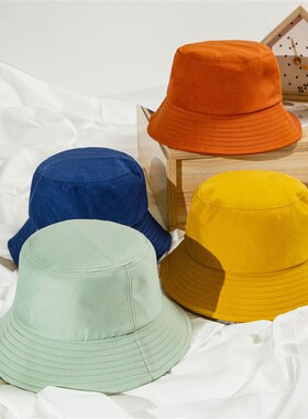 New Cotton Black White Bucket Hat Women Sun Hats For Kids Hi
