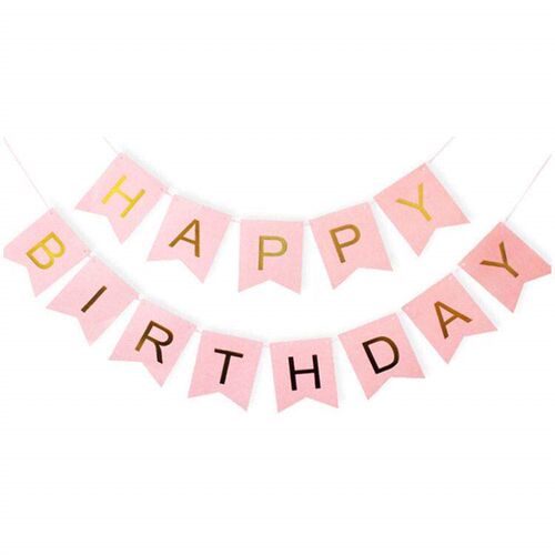 Factory wholesale birthday pull flag happybirthday colorful