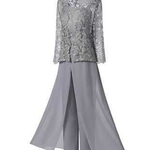 Lace Mother of the Bride Dresses Elegant Champagne Gray 2022