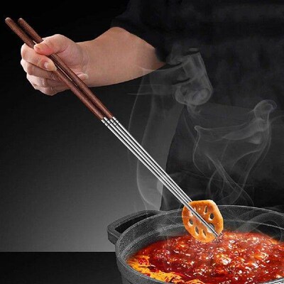Fried Chicken Wing Wood Chopsticks Long Noodle Reusable