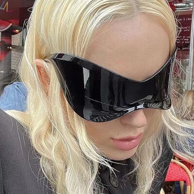 Futuristic Sunglasses for Women Men Silver Mask Sun Glasses