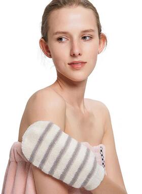1Pc Exfoliating Hemp Bath Glove Mitten Scrubber Natural Bamb