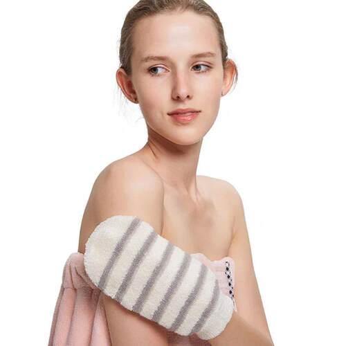 1Pc Exfoliating Hemp Bath Glove Mitten Scrubber Natural Bamb