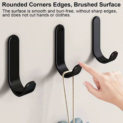 12Pcs Self Adhesive Hooks Heavy Duty Stainless Steel Wall Ho