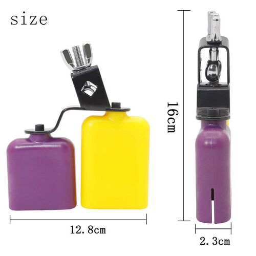 Double Sambago Bell Latin Music Yellow Purple Cowbell High L