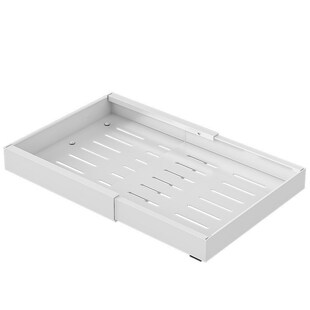 Non perforated retractable cabinet with pull-out basket and