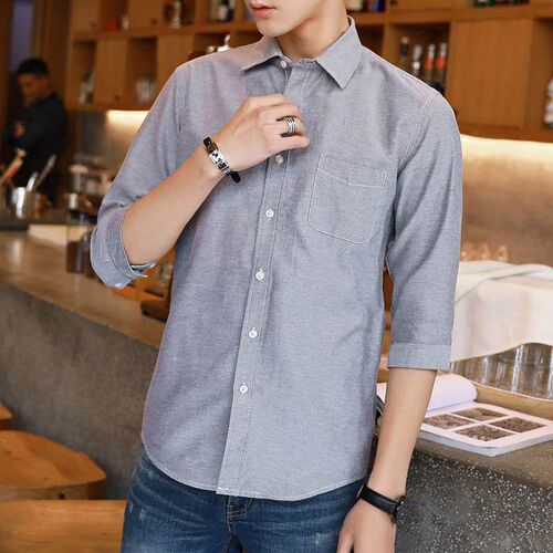 Mens Business Casual Shirt New Arrival Seven-point Sleeve S