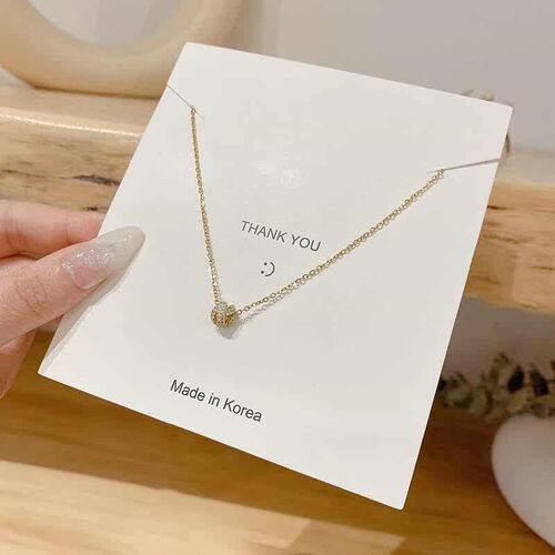 Design sense zircon cross circle pendant female personality