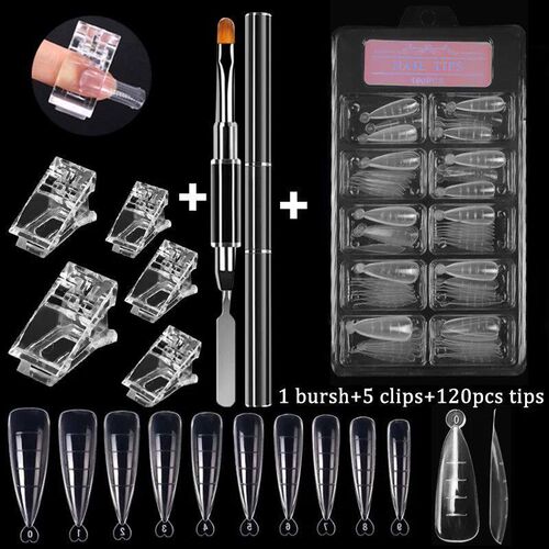 100Pcs/Box Nail Tips Full Set Acrylic Fake Finger UV Gel Pol