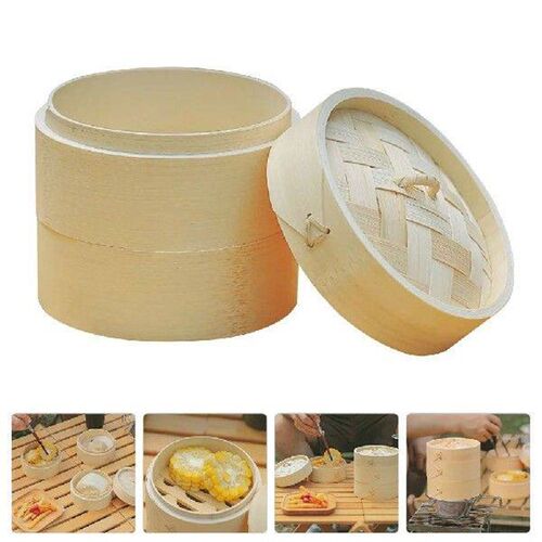 Steam Clothes Steamer Outdoor Compact Bamboo Basket with