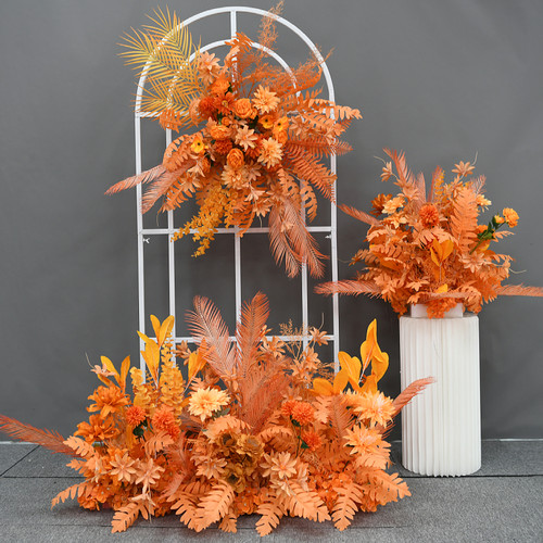 酒店订婚仪式现场装饰花仿真花路引花地排花挂花婚礼假花成品花艺