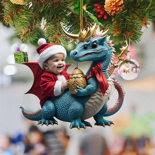 2D Acrylic Christmas Dragon Pattern Christmas ree Hanging De