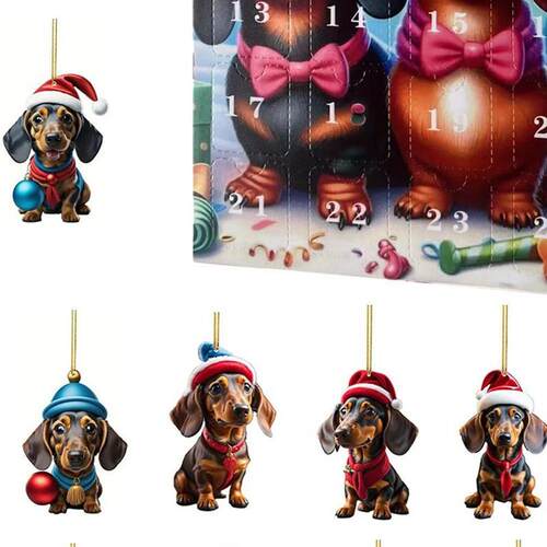 2024 Dachshund Advent Calendar Cute Dachshund Toy Christmas
