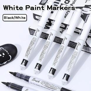 Large Capacity Permanent Black/White Acrylic Paint Pen for A