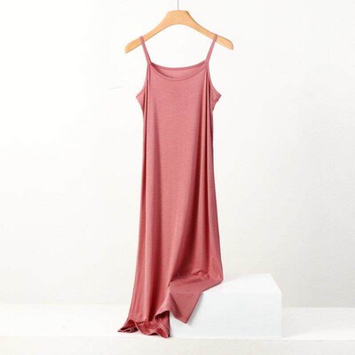 Large size long inner nightgown with suspender and cotton