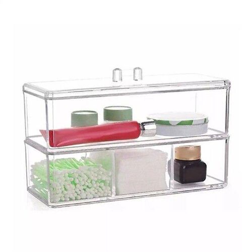 Cotton Swab Holder Bathroom Canister with Lid for Pens