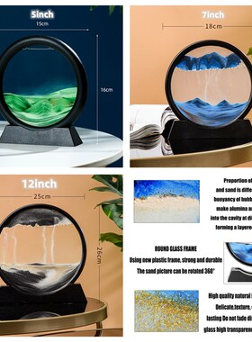 Sandscape Moving Sand Art Picture Round Moving Hourglass 3D
