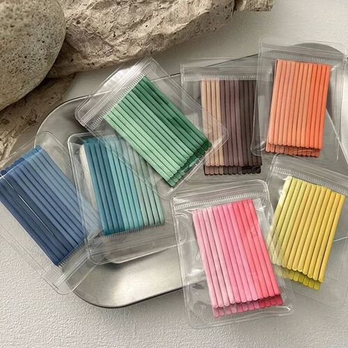 12pcs Candy Color Metal Hair Clips Curly Wavy Grips Hairstyl