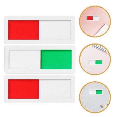 3Pcs Bright Red Green Vacant Occupied Door Sign Self