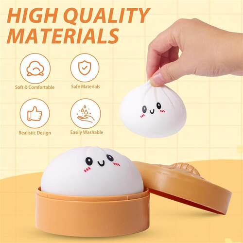 2pcs big emoji Squishy Dumpling Stress Balls Squeeze Dough