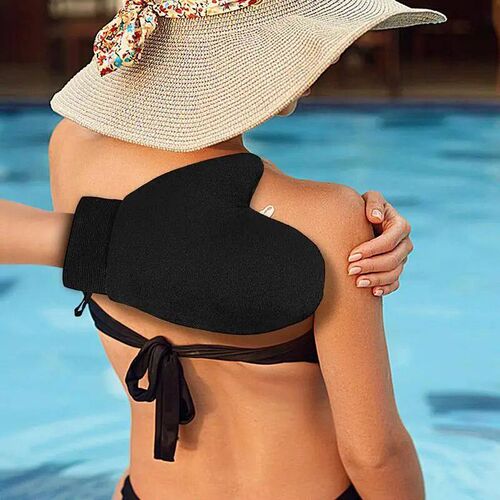 Double-Sided Self-Tanning Mitt Reusable Body Face Lotion Glo