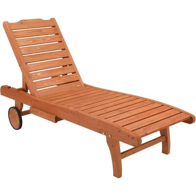 Outdoor Wooden Chaise Lounge Chair, Longer Sun Lounger Recli