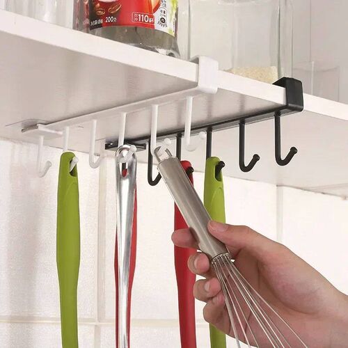 6 Hook Coffee Cup Mug Holder Plasti Cabinet Kithen Storage R