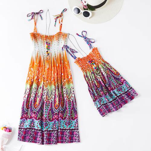 Summer Family Dress Mother and Daughter Matching Outfits Boh