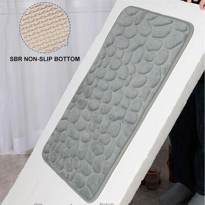 Cobblestone Embossed Bath Mat Non-slip Carpets Water Absorpt