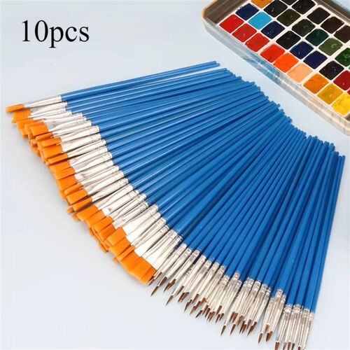 10PCS Painting Brushes for Painting Handraft Round / Flat Ny