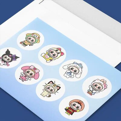 500pcs/Roll Kawaii Cute Anime Cartoon Labubu Sticker Graffit