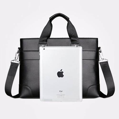 Business Mens Briefcase High Quality Totes Leather Men Lapt