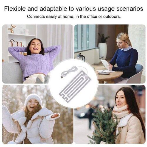 2Pcs 5V USB Heating Pad USB Heating Film Portable Cloth