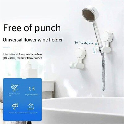 Adjustable Shower Head Holder Suction Cup Handheld Wall